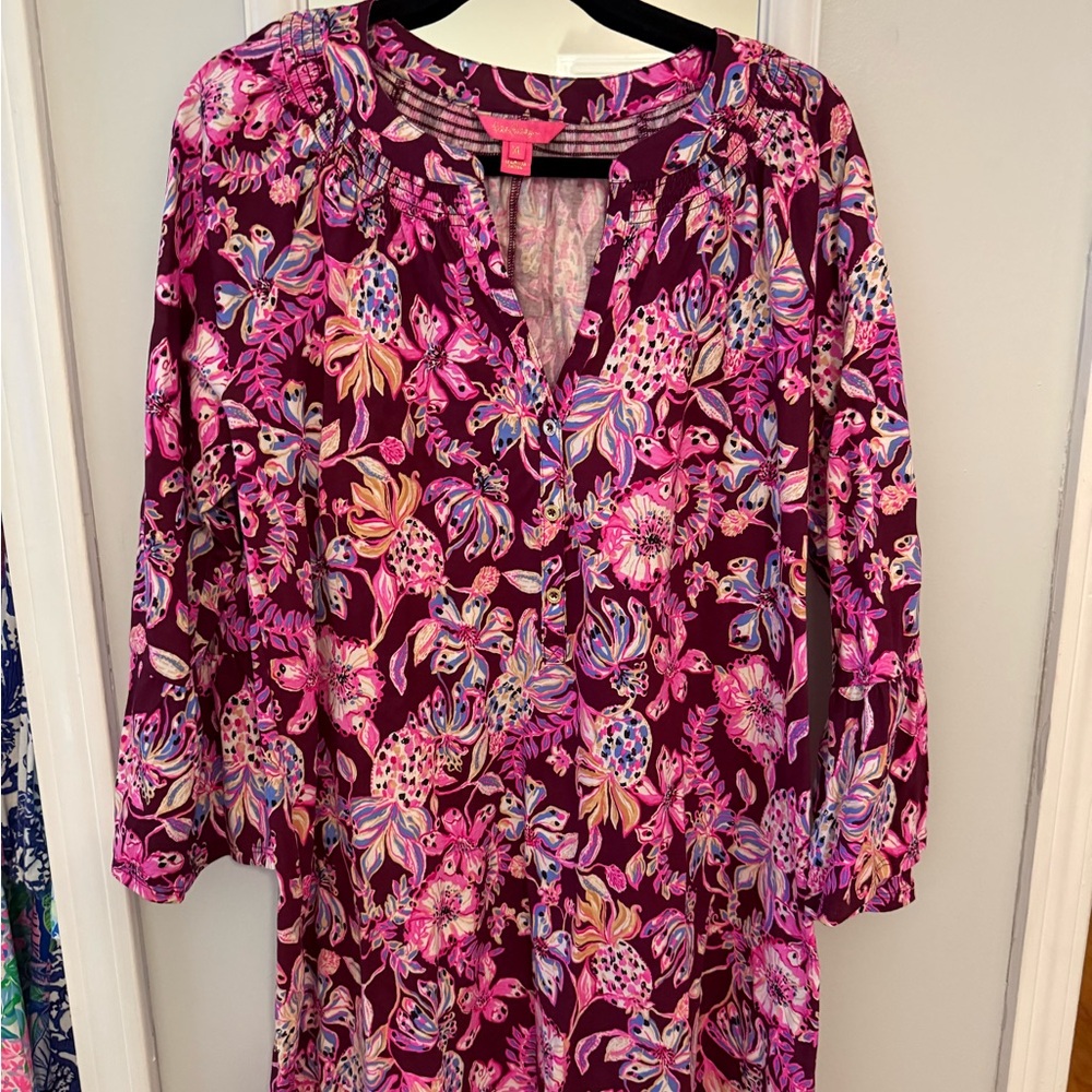 Lilly Pulitzer Vibrant Floral Long Sleeve Dress